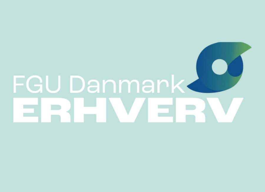 FGU Erhvervslogo med lyseblå baggrund