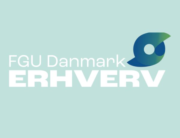 FGU Erhvervslogo med lyseblå baggrund