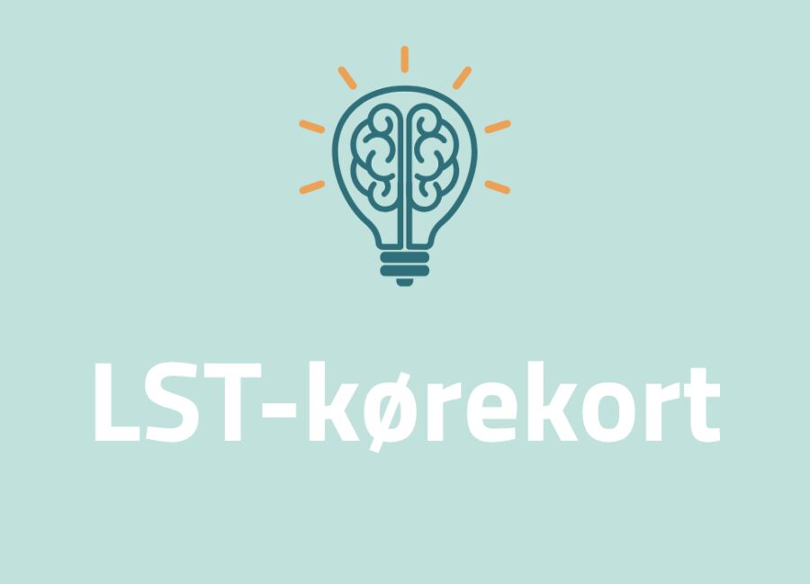 Illustration af en lyspære med en hjerne indeni over teksten 